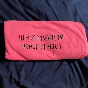 Pink shirt with quote